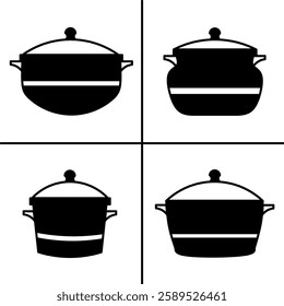 Vector black and white illustration of pan icon for business. Stock vector design.