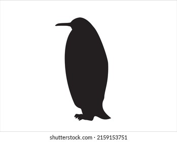 Vector black and white illustration of a penguin.eps