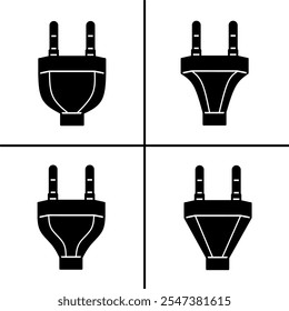 Vector black and white illustration of plugs icon for business. Stock vector design.