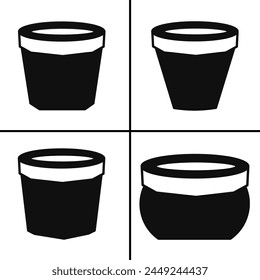 Ilustración en blanco y negro de Vector de ícono de maceta para negocios. Diseño de Vector estándar.