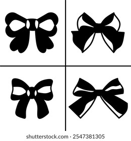 Vector black and white illustration of ribbon icon for business. Stock vector design.