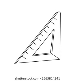 Vector black and white illustration of a ruler on a white background.