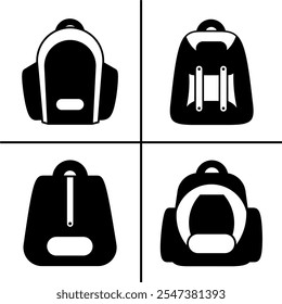 Vektorgrafik schwarz-weiß Illustration von Schultasche Symbol für Unternehmen. Stock-Vektordesign.