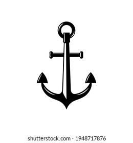 Vector black and white illustration of a sea anchor. White isolated background. Icon, sign, etc. For a wide range of applications in design.