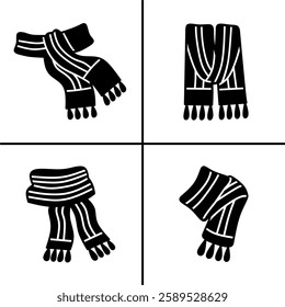 Vector black and white illustration of shawl icon for business. Stock vector design.