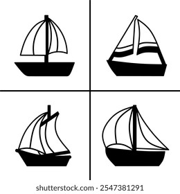 Ilustração em preto e branco vetorial do ícone de navio para negócios. Projeto de vetor de estoque.