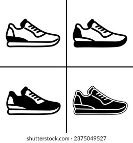 Vektorschwarz-weiße Illustration von Schuhsymbol für Unternehmen. Stock-Vektordesign.