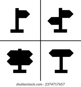 Vector black and white illustration of signpost icon for business. Stock vector design.