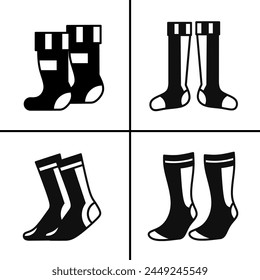 Vector black and white illustration of sock icon for business. Stock vector design.