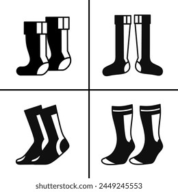 Vector black and white illustration of sock icon for business. Stock vector design.