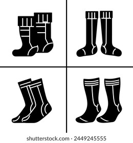 Vector black and white illustration of sock icon for business. Stock vector design.