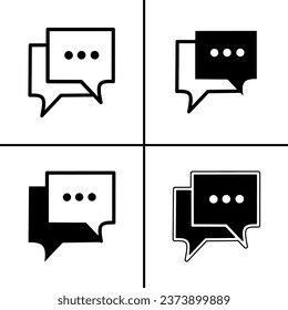 Ilustración vectorial en blanco y negro del icono de la burbuja de voz para los negocios. Diseño vectorial de material.