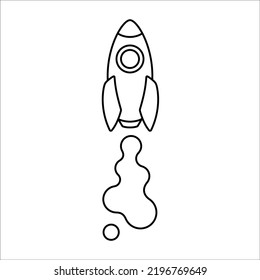 Vektorschwarz-weiß-Abbildung der Startrakete
