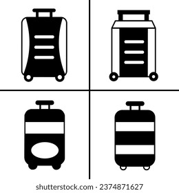 Vector black and white illustration of suitcase icon for business. Stock vector design.