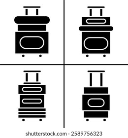 Vector black and white illustration of suitcase icon for business. Stock vector design.