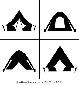 Vector black and white illustration of tent icon for business. Stock vector design.