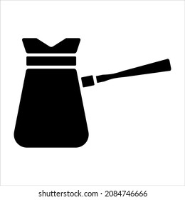 Vector black and white illustration of a turk silhouette for coffee brewing