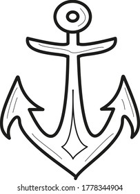 vector black and white image of an anchor