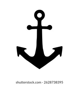 Vector black and white image of an anchor