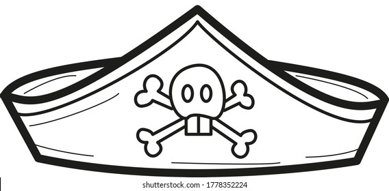 vector black and white image of a pirate hat