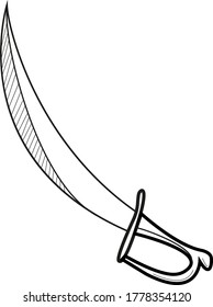 imagen vectorial en blanco y negro de un sable