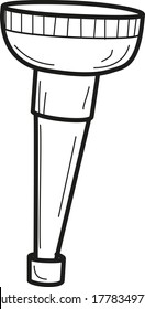 vector black and white image of a wooden leg
