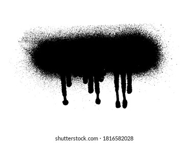 Vector black and white ink splash, blot and brush stroke  Grunge textured element for design background.