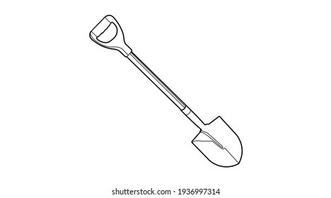 Vector Black White Isolated Illustration Shovel Stock Vector (royalty 