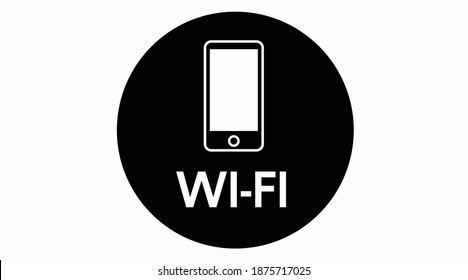 Vector Black and White Isolated Wifi Icon. Wifi Icon with a Mobile phone
