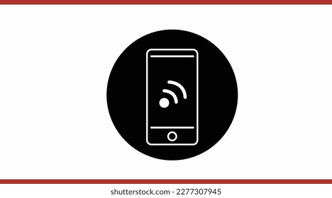Vektor Schwarz-Weiß, einzelne Wifi-Symbol. Wifi-Symbol mit Mobiltelefon