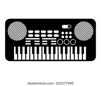 Vector Black And White Keyboard Piano Isolated