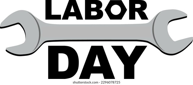 Vector black and white labor day logo