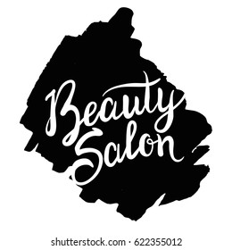 Vector black and white lettering for a beauty salon