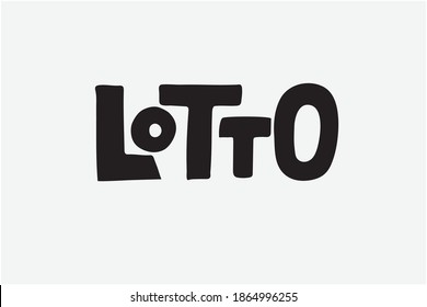 Vector black and white lettering logo of the Lotto Board game. Suitable for packaging, use on the Internet