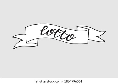 Vector black and white lettering logo of the Lotto Board game. Suitable for packaging, use on the Internet.