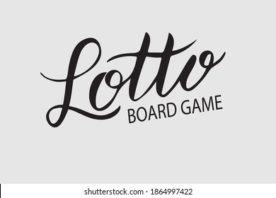 Vector black and white lettering logo of the Lotto Board game. Suitable for packaging, use on the Internet.