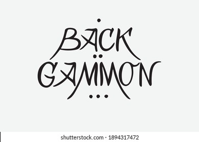 Logo vectorial de letras en blanco y negro para el juego de backgammon. Se puede usar para imprimir y en la web