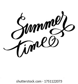 Vector black and white lettering summer time