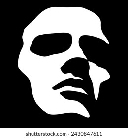 vector black and white light and shadow isolated image of male face formed by shadow. severe male profile. useful for men's products advertising, barbershop, men's clothing stores, logo, print, poster