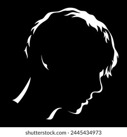 vector black and white light and shadow isolated image of male face formed by shadow. severe male profile. useful for men's products advertising, barbershop, men's clothing stores, logo, print, poster