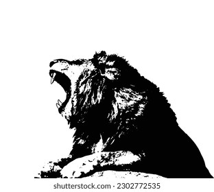 Vector black and white lion for logos and symbols.