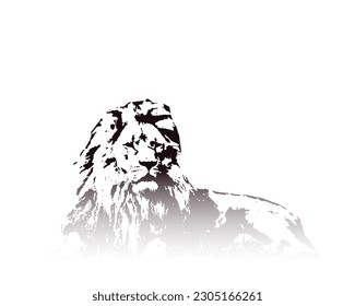 Vector black and white lion for logos and symbols.