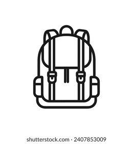 vector Black and white logo in the form of a stylized backpack, representing urban style, fashion and an active lifestyle.