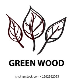 Vector black and white logo leaves, the inscription below.