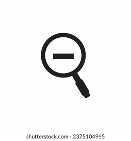 Vector of a black and white magnifying glass for zooming out. It can be used for development, icons, and various other purposes."
