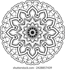 Vector blanco y negro mandala diseño