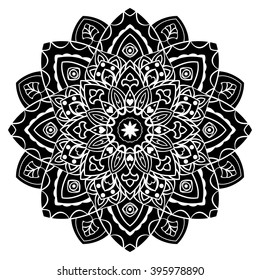 Vector black and white mandala. Doodle. Sketch of tattoo.