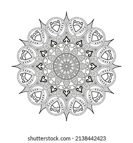 Vector black and white mandala isolated on white. Hand drawn vector circular pattern decorative elements