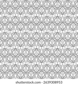 Vector Black and White Mandala Pattern. Vibrant Spiritual Lace Tattoo with Islamic, Arabic, Indian, and Ottoman Influences. Zentangle inspired image to color.
