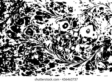 Vector black and white marbled abstract background
